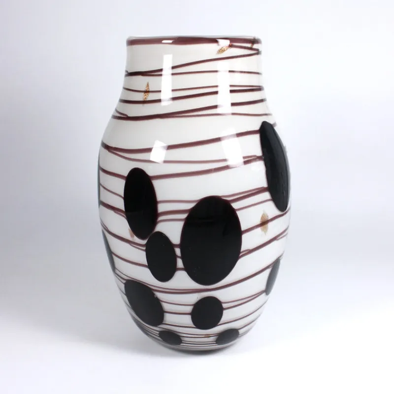 Vasen^Amara Design Glasvase Purple Dots 29cm