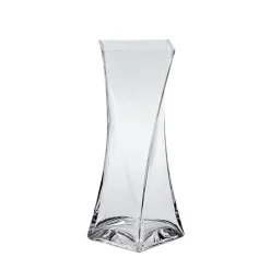 Geburtstag|Frauen^Cristalica Kingdom Glasvase Twister Famous 40cm gedrehte Blumenvase Deko Gefäß Klarglas Geschenk