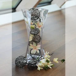 Geburtstag|Frauen^Cristalica Kingdom Glasvase Twister Famous 40cm gedrehte Blumenvase Deko Gefäß Klarglas Geschenk