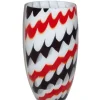 Vasen^Cristalica Glasvase weiß-schwarz-rot Jozy Art Queen 38 cm
