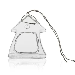 Geburtstag|Einweihung^Glaswaren sonstige Glasvase zum Hängen Haus 13cm Pflanzgefäß mit Loch Dekoration Geschenk Klarglas