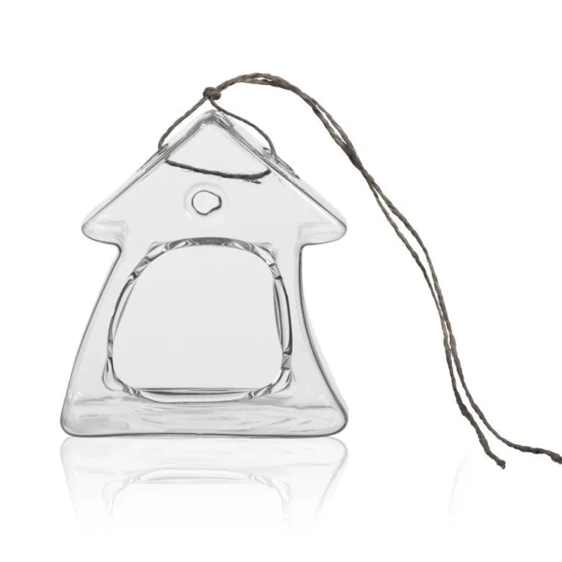 Geburtstag|Einweihung^Glaswaren sonstige Glasvase zum Hängen Haus 13cm Pflanzgefäß mit Loch Dekoration Geschenk Klarglas