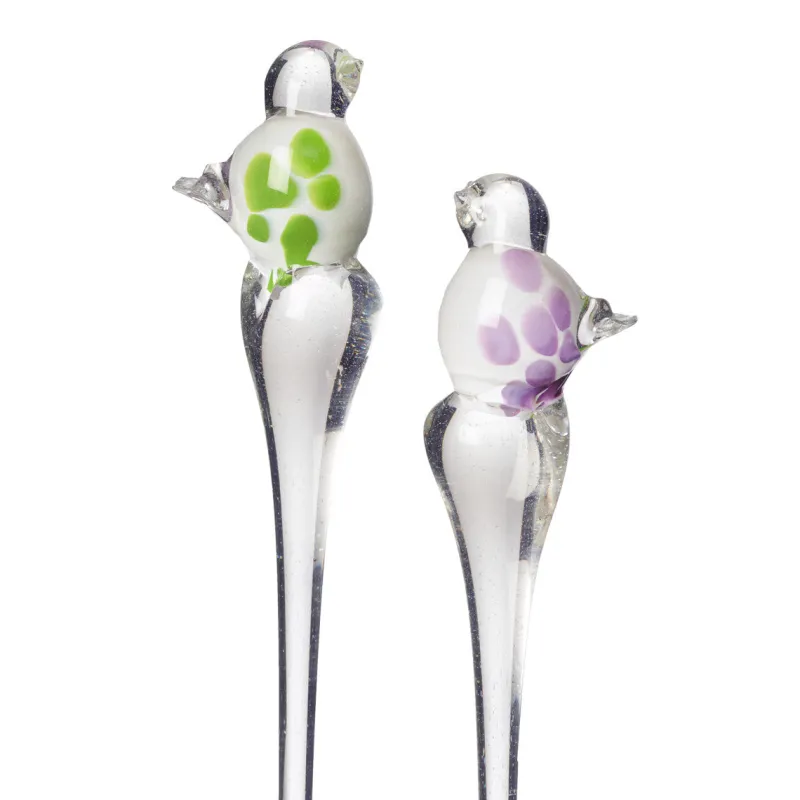 Sonstiges|Tiere & Figuren^Cristalica Glasvogel Blumenstecker auf Stab 40 cm