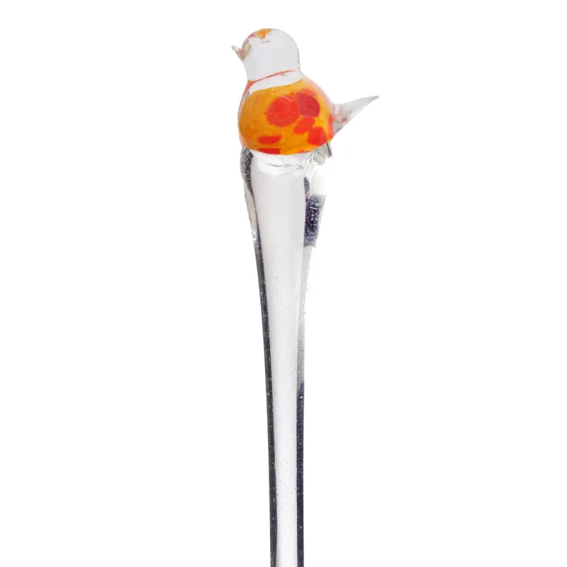 Sonstiges|Tiere & Figuren^Cristalica Glasvogel Blumenstecker auf Stab 40 cm