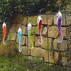 Kugeln & Zapfen^Art Glass Glaszapfen Punto hängend groß Gartenflair 45 cm mit Stab