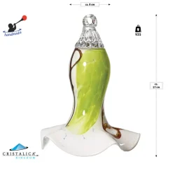 Blüten^Art Glass Glockenblüte Punto hängend Gartenflair 27cm mit Stab