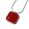 Halskette|Fusing Glasschmuck^Cristalica Halskette mit Glasanhänger Red Stone Simply (Edelstahlkette)
