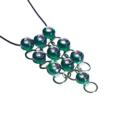 Halskette|Fusing Glasschmuck^Schmuck Halskette Perlen "Fusing Gem" (3,5cm)