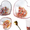Valentienstag|Schalen & Schüsseln^Cristalica Herzschale Glasschale Bunt Konfeti/Transparent