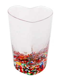 Valentienstag|Schalen & Schüsseln^Cristalica Herzschale Glasschale Bunt Konfeti/Transparent