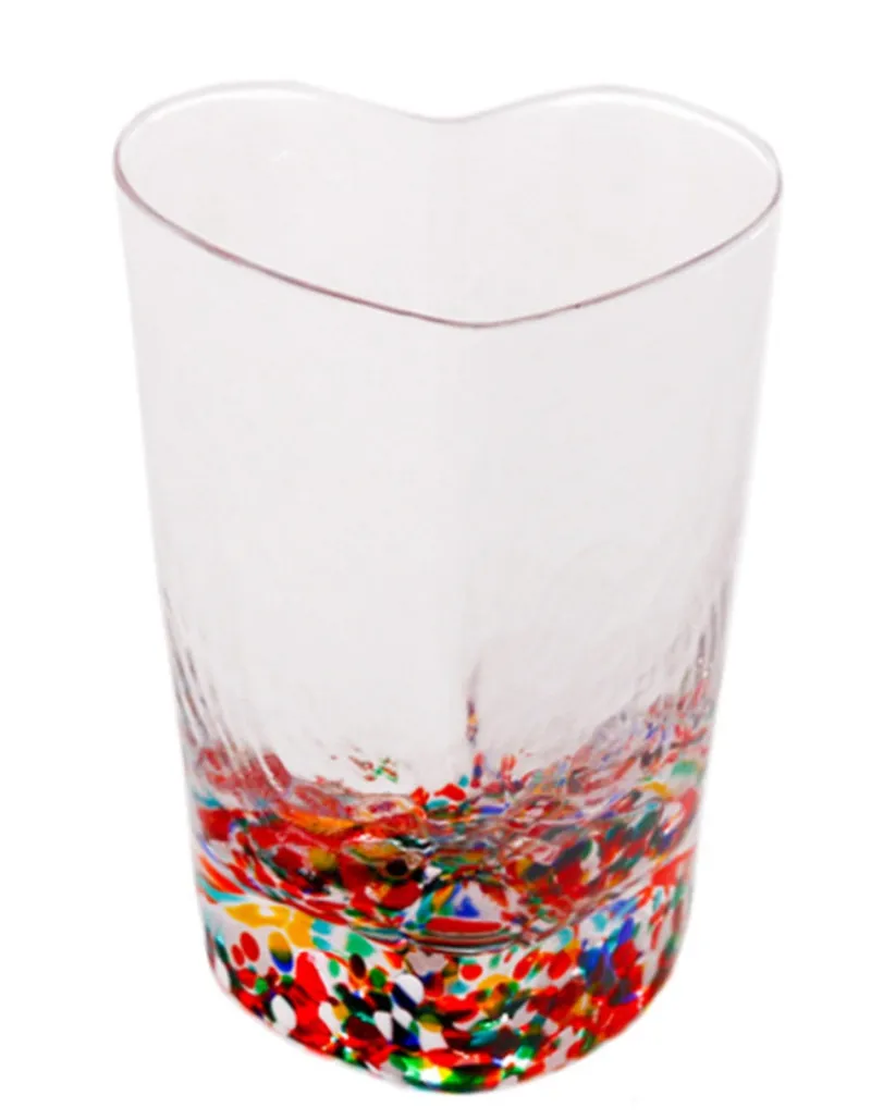 Valentienstag|Schalen & Schüsseln^Cristalica Herzschale Glasschale Bunt Konfeti/Transparent