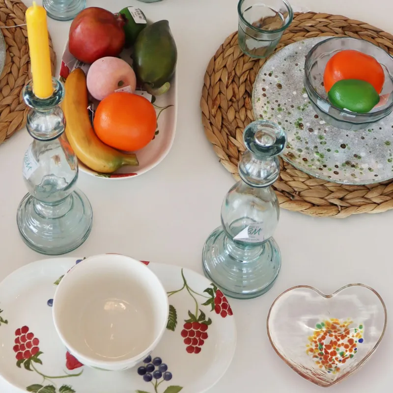 Valentienstag|Schalen & Schüsseln^Cristalica Herzschale Glasschale Bunt Konfeti/Transparent