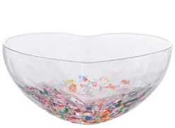 Valentienstag|Schalen & Schüsseln^Cristalica Herzschale Glasschale Bunt Konfeti/Transparent