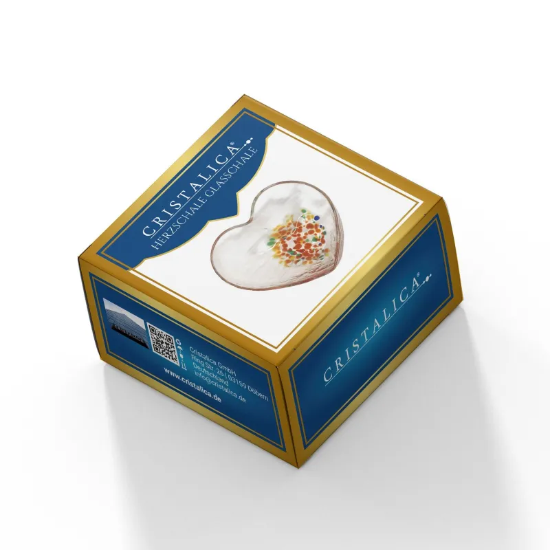 Valentienstag|Schalen & Schüsseln^Cristalica Herzschale Glasschale Bunt Konfeti/Transparent