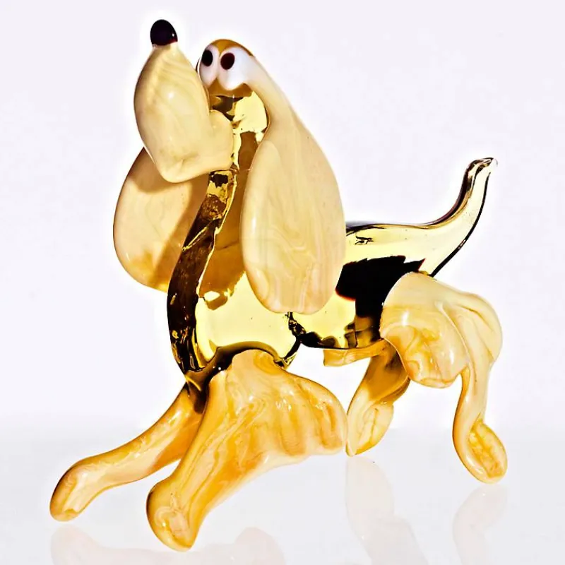 Geburtstag|Tiere & Figuren^Art Glass Hund Medium 6-15cm Glas Figuren Sammeln Vitrine Miniatur Haustier