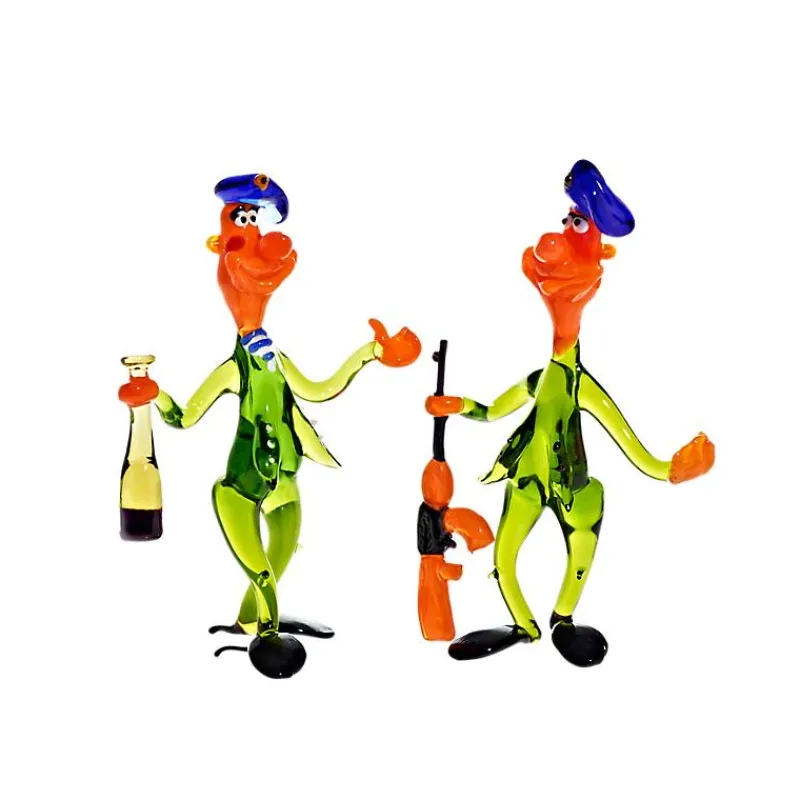 Geburtstag|Tiere & Figuren^Art Glass Jäger mit Flasche Big 15-17cm Glas Figuren Sammeln Vitrine Hobby Geschenk Deko