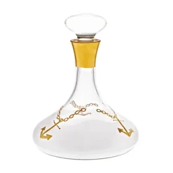 Karaffe & Dekanter^Art Glass Karaffe mit Verschluss gold/Anker, 1200ml, aus Glas