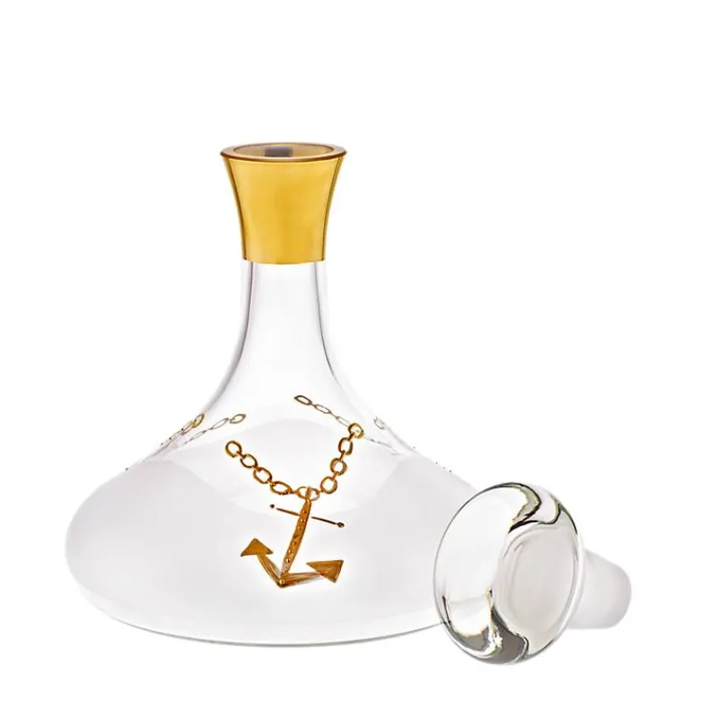 Karaffe & Dekanter^Art Glass Karaffe mit Verschluss gold/Anker, 1200ml, aus Glas