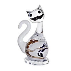 Tiere & Figuren|Hund & Katze^Art Glass Katze Tierwelt (15cm)