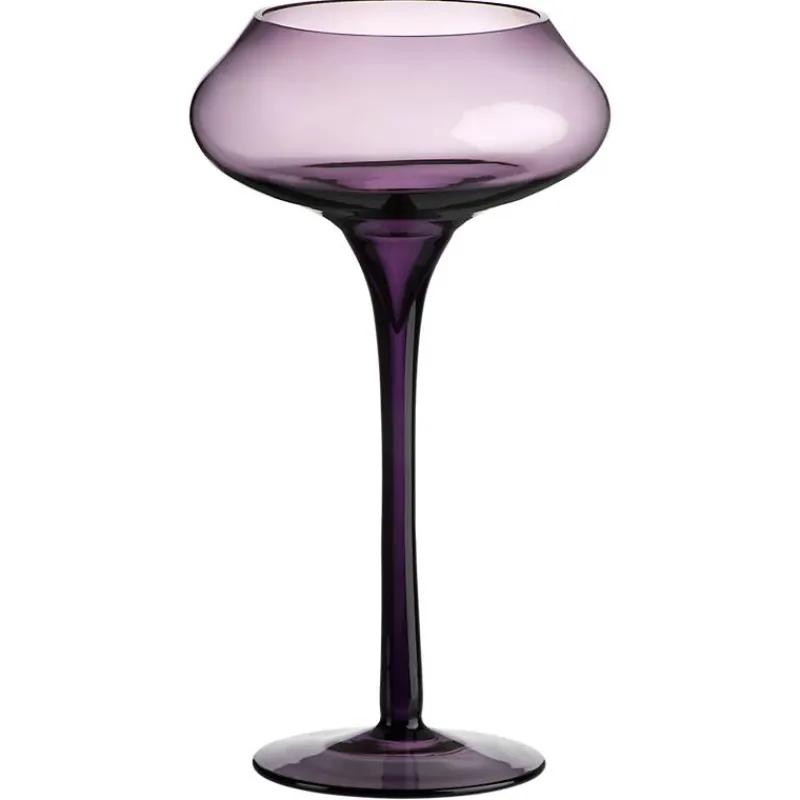 Kerzenhalter^Amara Design Kerzenhalter Kerzenständer Teelichthalter Sunstar Violett Glas 25 cm