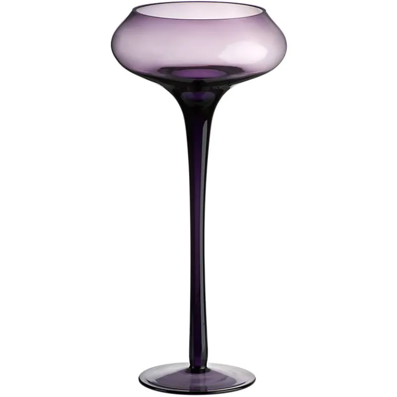 Kerzenhalter^Amara Design Kerzenhalter Kerzenständer Teelichthalter Sunstar Violett Glas 30cm