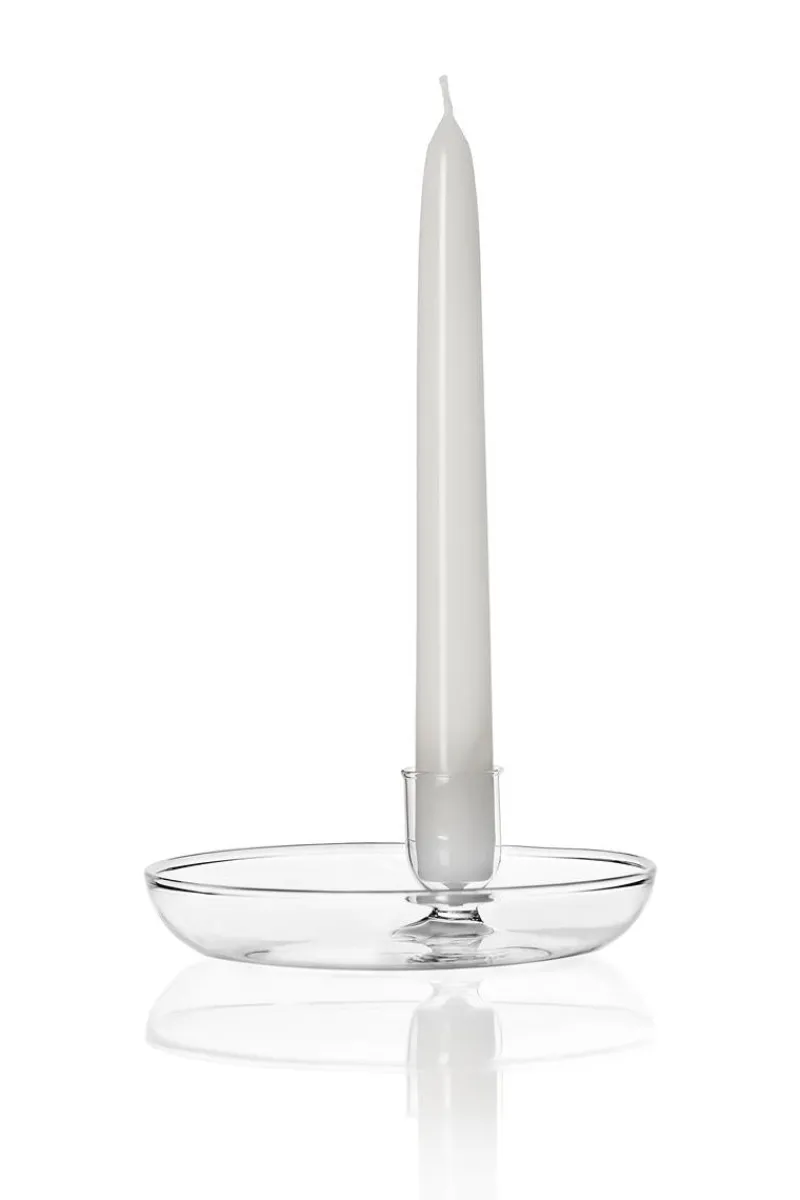 Kerzenhalter^Cristalica Kerzenhalter Kerzenständer mit Schale Design Mist-o oval 11cm Kristallglas Transparent