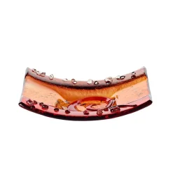 Frauen|Kerzenhalter^Art Glass Kerzenhalter Kerzenteller Wippe Tischdekoration Fusing Glas rot 12x14cm Handmade