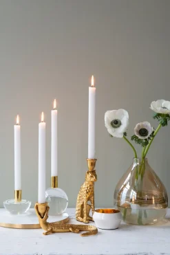 Kerzenhalter^Glaswaren sonstige Kerzenhalter Kugel Dioptrics Kristallglas klar/gold 13cm