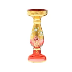 Kerzenhalter^Art Glass Kerzenhalter Red Queen 22 cm, Rot/Gold, aus Glas