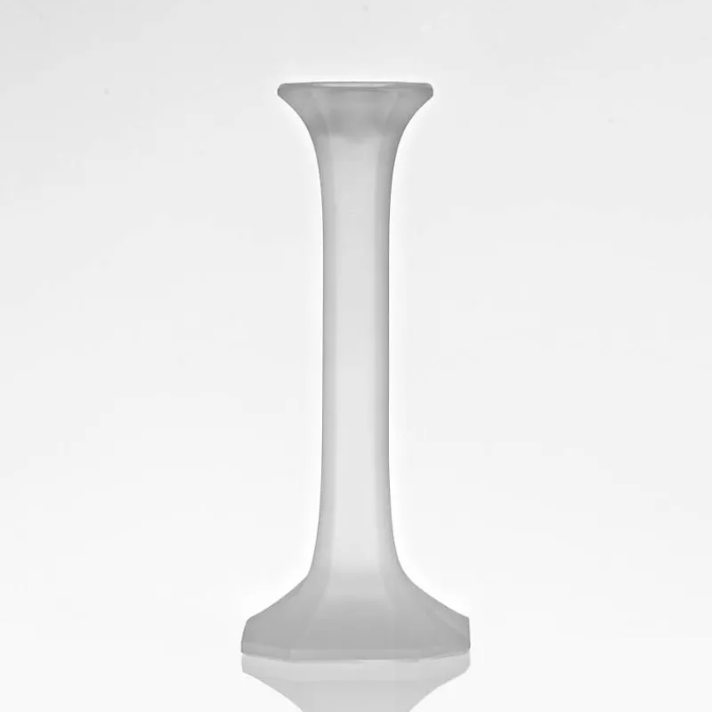 Kerzenhalter^German Crystal Kerzenhalter satiniert Crescendo 19cm, Satiniert, aus Kristallglas