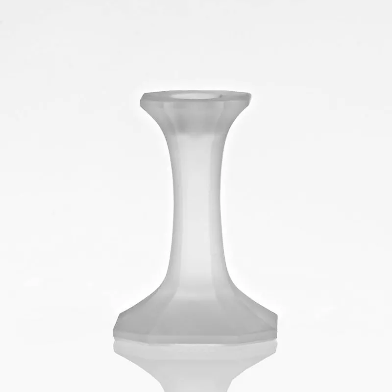 Kerzenhalter^German Crystal Kerzenhalter satiniert Crescend 11,5cm, Satiniert, aus Kristallglas