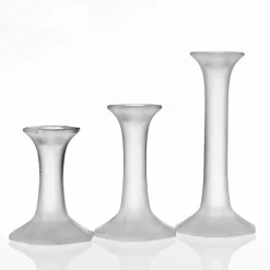 Kerzenhalter^German Crystal Kerzenhalter satiniert Crescend 11,5cm, Satiniert, aus Kristallglas