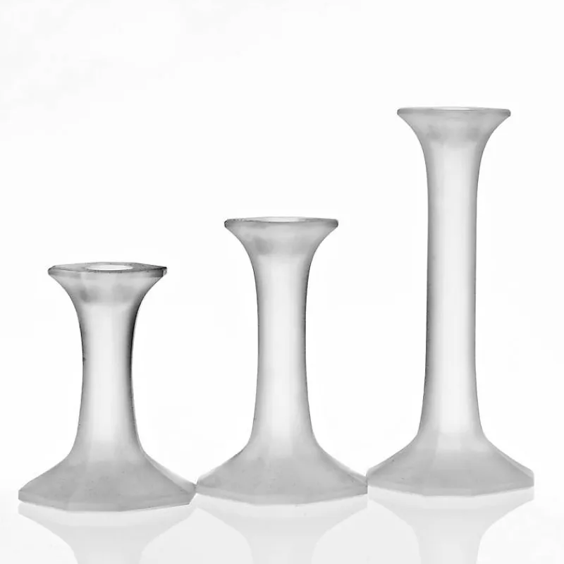 Kerzenhalter^German Crystal Kerzenhalter satiniert Crescend 11,5cm, Satiniert, aus Kristallglas