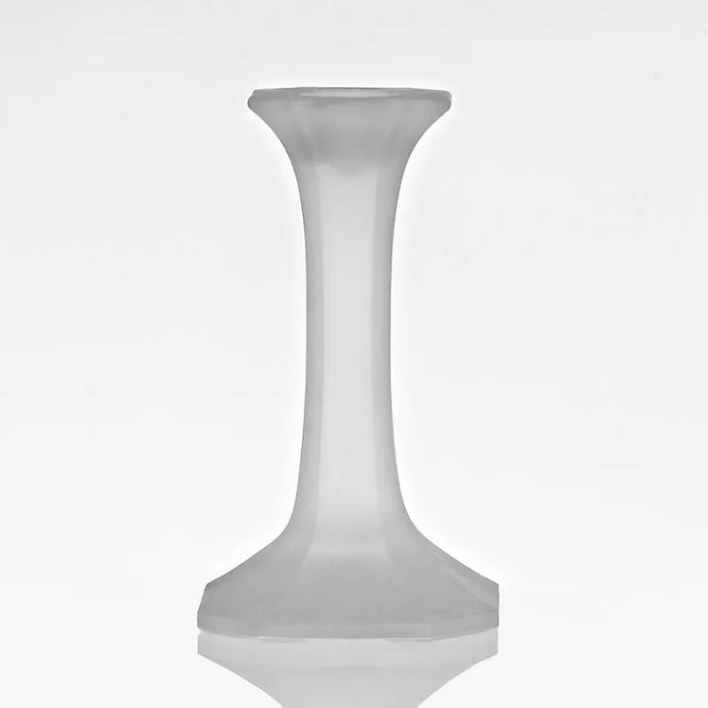 Kerzenhalter^German Crystal Kerzenhalter satiniert Crescendo 13,5cm, Satiniert, aus Kristallglas