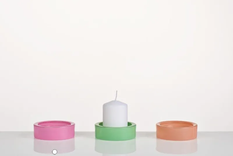 Kerzenhalter^Cristalica Kingdom Kerzenteller Quinn 9,5cm Kerzenhalter Stumpenkerzen farbig