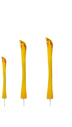 Kugeln & Zapfen|Skulpturen^Art Glass Kobra Gelb/Rot/Orange mit Gewindestab