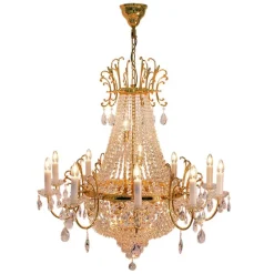 Leuchter & Lampen^Beleuchtung Kronleuchter Andrea Erleuchtung, Gold/Transparent, aus Glas