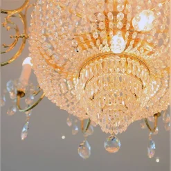 Leuchter & Lampen^Beleuchtung Kronleuchter Andrea Erleuchtung, Gold/Transparent, aus Glas