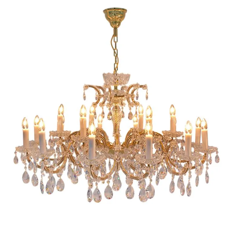 Leuchter & Lampen^Beleuchtung Kronleuchter Cesaria Erleuchtung, Gold/Transparent, aus Glas