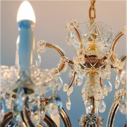 Leuchter & Lampen^Beleuchtung Kronleuchter Cesaria Erleuchtung, Gold/Transparent, aus Glas