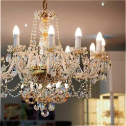 Leuchter & Lampen^Beleuchtung Kronleuchter Larissa Erleuchtung, Gold/Transparent, aus Glas