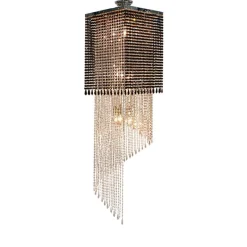 Leuchter & Lampen^Beleuchtung Kronleuchter Melanie Erleuchtung, Schwarz/Transparent, aus Glas