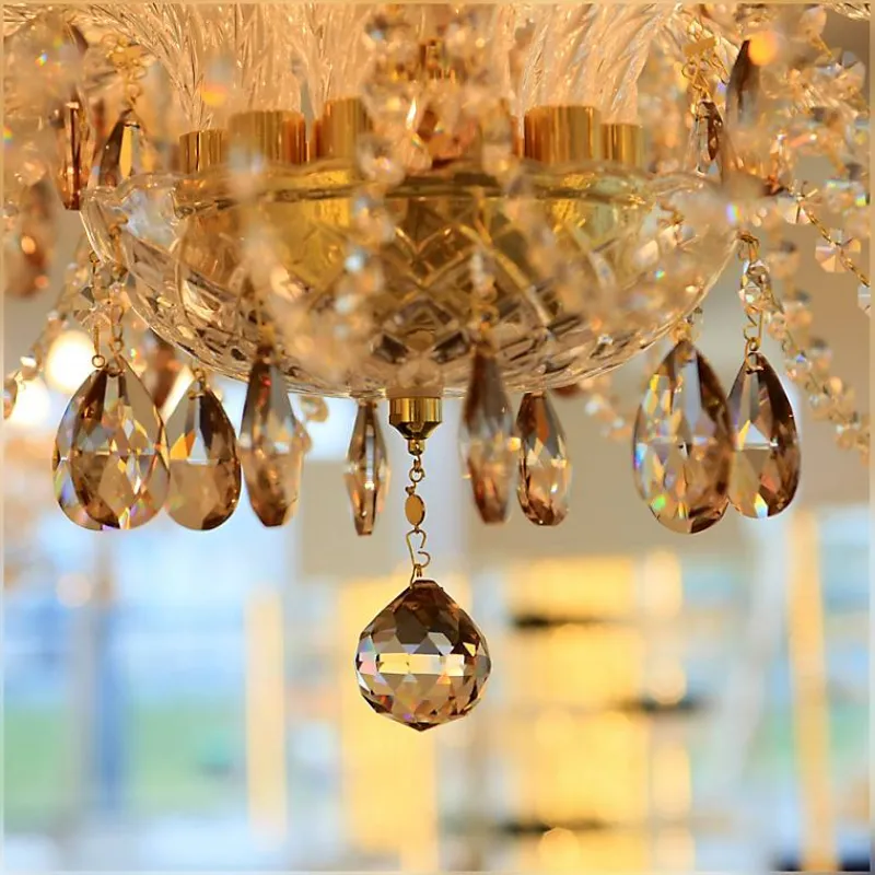 Leuchter & Lampen^Beleuchtung Kronleuchter Miranda Erleuchtung, Gold/Transparent, aus Glas