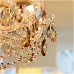 Leuchter & Lampen^Beleuchtung Kronleuchter Miranda Erleuchtung, Gold/Transparent, aus Glas