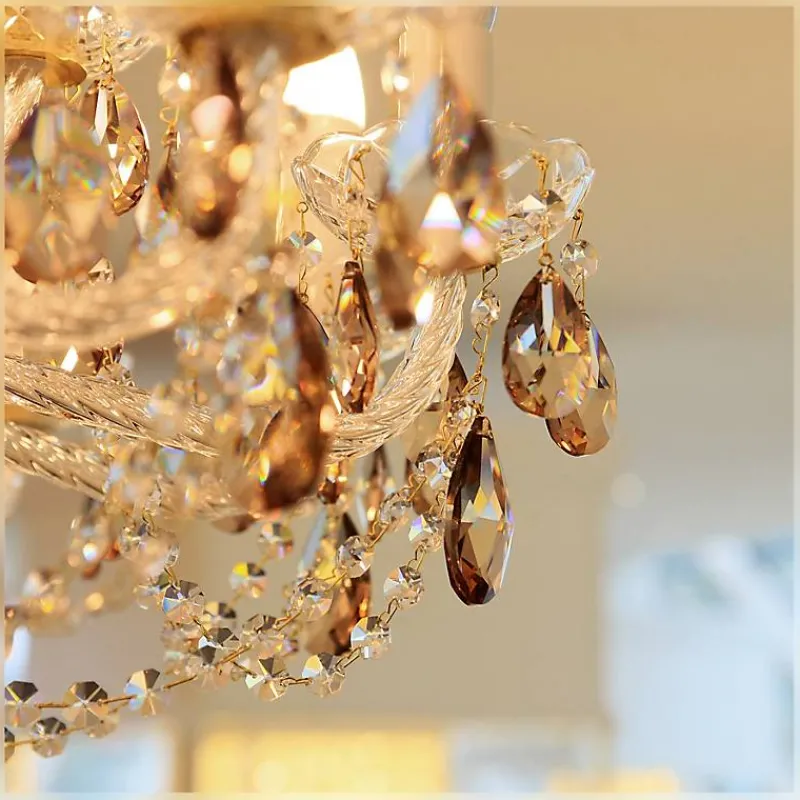 Leuchter & Lampen^Beleuchtung Kronleuchter Miranda Erleuchtung, Gold/Transparent, aus Glas