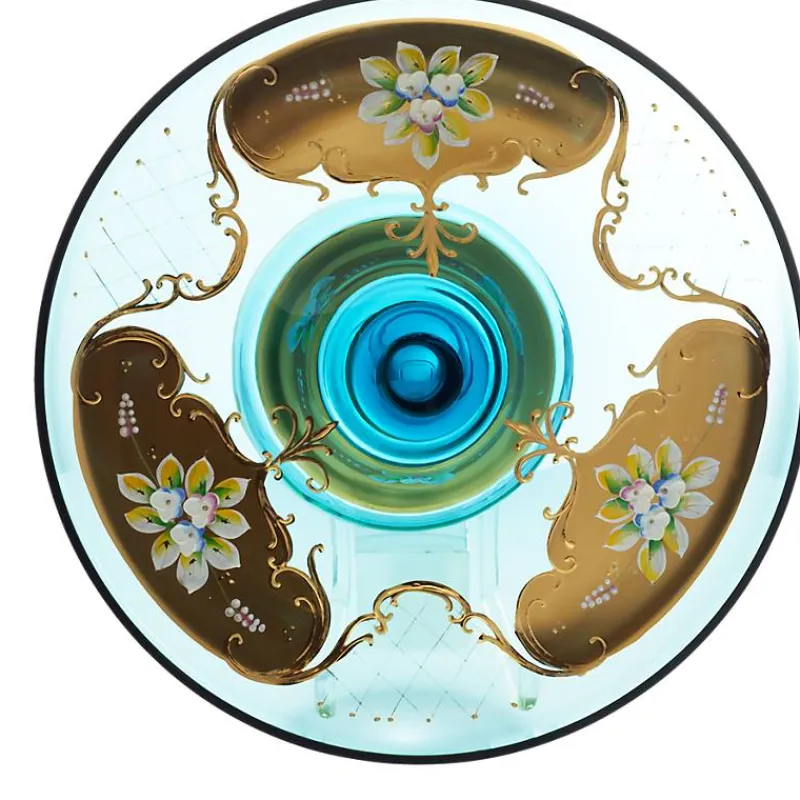 Schalen^Art Glass Kuchenplatte/Schale "Green Queen" (27 cm)