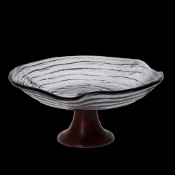 Kuchen & Torten|Schalen^Art Glass Kuchenteller Velo Fusing Glas Handmade Ø ca. 23cm Grau