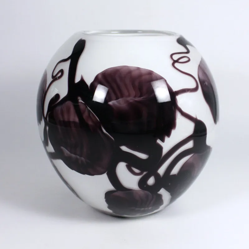 Vasen^Amara Design Kugelvase Purple Leafs 20cm