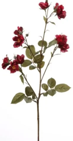 Ostern|Ostern^Dekorationswaren Kunstblume Rosenzweig Nicca dunkelrot 73 cm