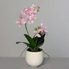 Ostern|Ostern^Cristalica Kunstblume Orchidee im Keramiktopf weiß-rosa 34cm